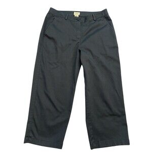 LL Bean Womens Chino‎ Pants Sz 8 Petite Casual Navy Blue